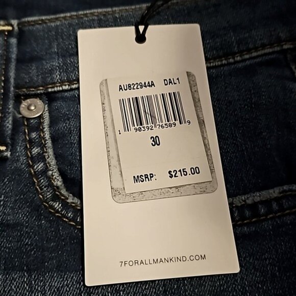 7 for all Mankind High Waist Ankle Skinny Denim Jeans Size 30 Women's New - Picture 7 of 8